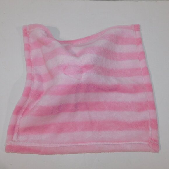 White Teddy Bear Pink Striped Plush Security blanket Baby lovey nunu Soother - Picture 5 of 5